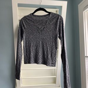 Long sleeve cross front top